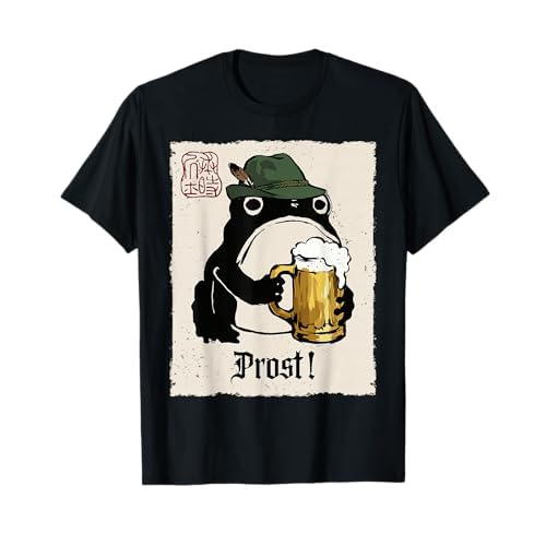 Mürrischer Frosch Lustig Prost! Deutsch Bier Anime Japanisch T-Shirt