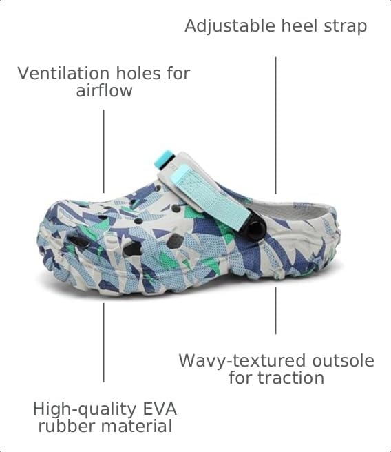 Image of YUKTOPA Men's Clogs Outdoor Athletic Sports Sandals Adult Slip On Garden Shoes Summer Water Beach Shoes Casual Slippers Lightweight Breathable Non Slip
