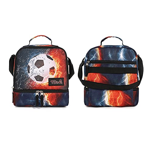 Tilami Lunch Bags Insulated Adjustable Strap Zipper, Water-Resistant Cooler Bags, Bento Bags For Kids Toddlers, Football #TOP1
