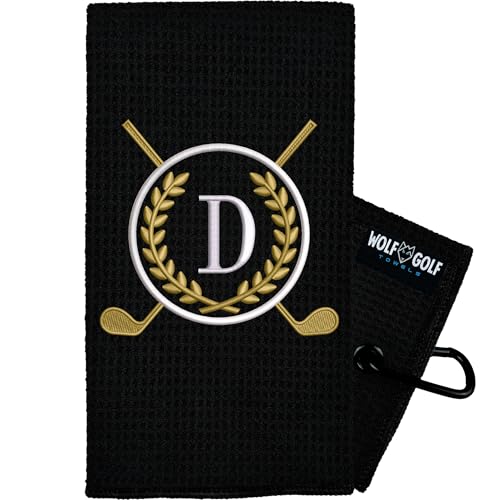 Wolf Golf Towels Monogrammed Personalized Golf Towel | Custom Golf Towels for Golf Bags for Men or Women