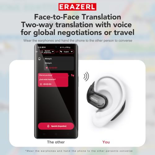 Ki Übersetzer Kopfhörer Übersetzungskopfhörer mit echtzeit übersetzung, 135 Sprachen Kopfhörer Übersetzer Echtzeit, Open Ear kopfhörer für iOS und Android, Reisen und Reisen, Business XT66 PRO Silber