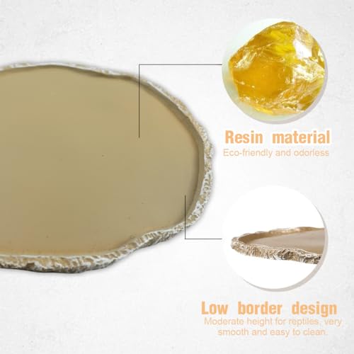 GGUFAY Haustiere Fütterung Platte Reptil Fütterung Schüssel Vivarium Lebensmittel Wasser Dish Harz Schüssel für Schildkröte Gecko Schlange Haustier Zucht Tray