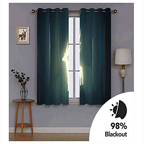 Rideau isolant thermique et phonique 3D motif wapiti pour chambre d'enfant - 6