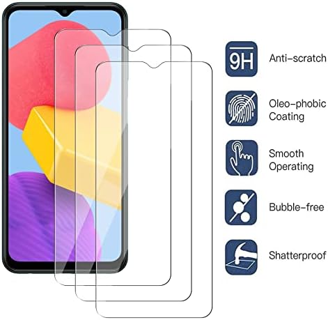 KZIOACSH Case for Samsung Galaxy M13 4G, Airbag Drop Protection Shockproof Transparent Phone Case Soft TPU Ultra Thin Fit Crystal Anti-Scratch Bumper Cover with 3 Tempered Glass Screen Protector
