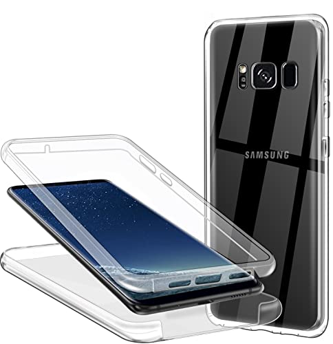 ZYIMOU Funda para Samsung Galaxy S8 Plus, 360 Grados Carcasa Transparente Ultrafino Silicona TPU Frente y PC Back Case Protección Integral Funda...