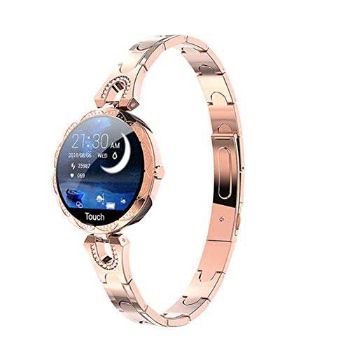 AK15 Damen Smart Watch Steel Uhr wasserdichte Uhr Herzfrequenz Schritt Fitness Tracker Für Android IOS Damen-Mode-Uhr PK H8,C