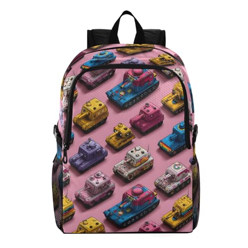 AIXIWAWA Lightweight Hiking Backpacks Anime Tanks Print, Foldable Waterproof Daypack for Commute Travel