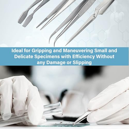 Image of A2Z 4 Entomology Forceps, Micro Precision & Wide Tip Tweezers, Butterfly Specimen Handling Tools for Classroom Teaching, Specimen Collecting & Taxidermy Field Research & Lab Use - Gift for Naturalists