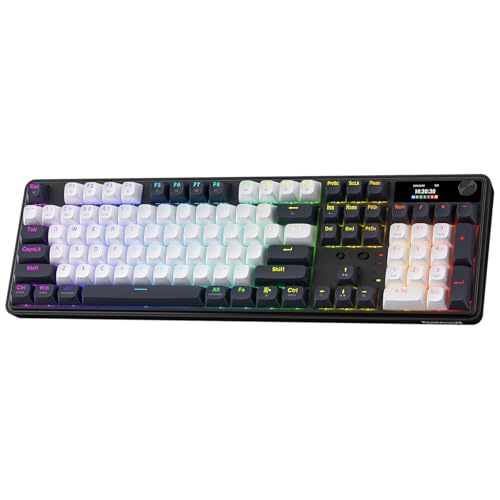 Redragon - Redragon K761 Wireless Gasket Gaming Keyboard w/Hype Screen & Knob, 104 Keys Mechanical Keyboard, Easy-Control 1.14’’ TFT Info Display, 5-Layer Noise Dampening, Custom Linear Switch, Abyssal Blue - -5%