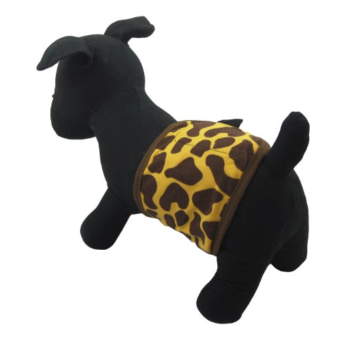 Alfie Pet - Tad Belly Band for Smaller Breeds - Color: Yellow Giraffe, Size: Large (for Boy Dogs)