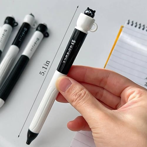 Set de 4 bolígrafos gel negro con diseño gatito kawaii miniatura 3