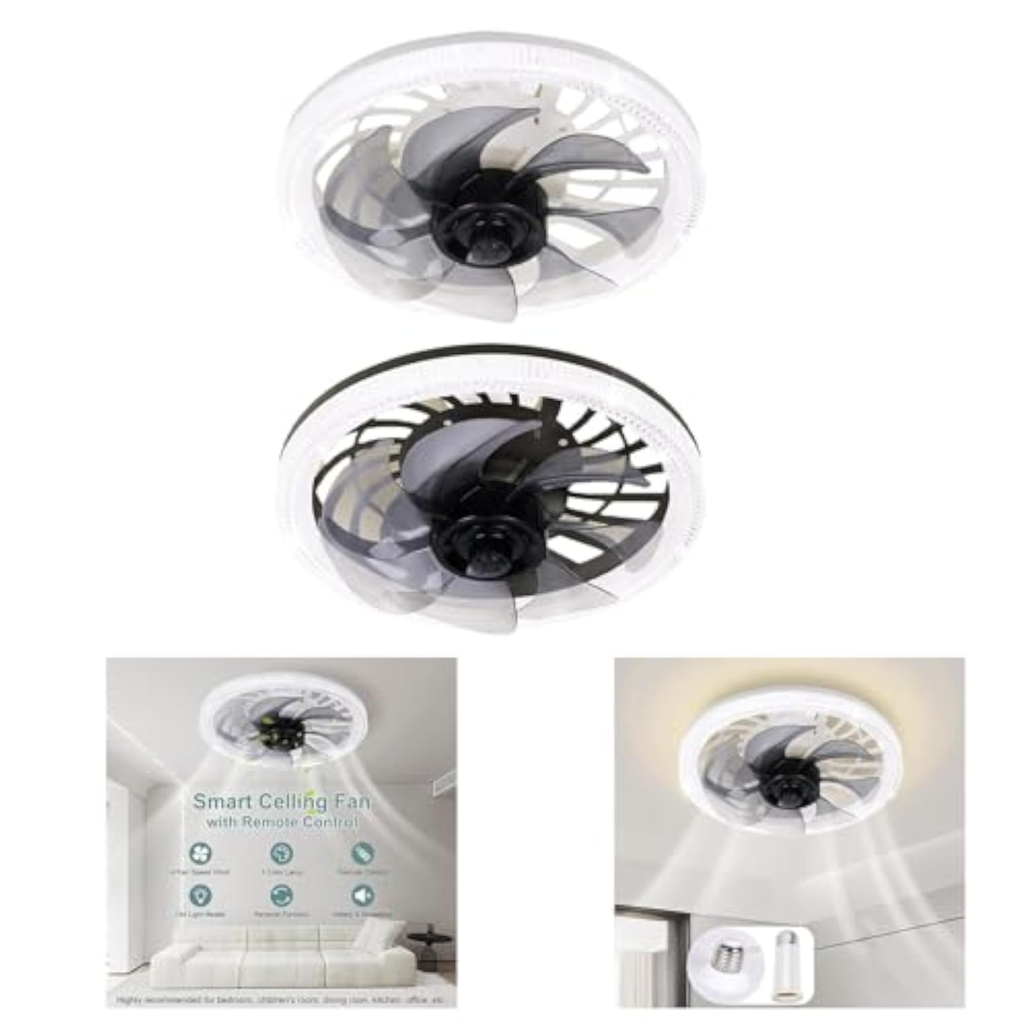 Ceiling Fan with Light and Remote Control for Home