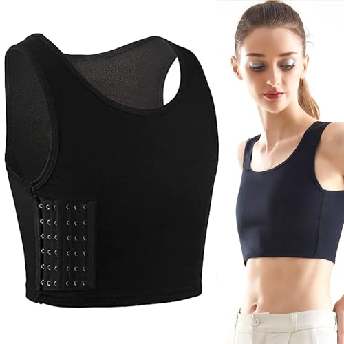 Brust Binder für Transgender Tomboy Brust binder Unterwäsche Tanktops Bandage Trans Breathable Side Haken Bustier BH Damen Korsett Sport BH Tank Tops Korsetts Kurzer Chest Binder Top für Damen XL