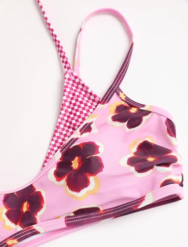 Image of ZAFUL Women's Polka Dot Bikini Set Double Layer Halter Swimsuit Colorblock Side Tie 2 Piece Bathing Suit