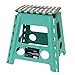 JVL - Taburete Plegable pequeño, Turquesa/Gris, Large