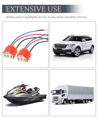 Vargtr KMTST001 2Pcs Wiring Harness Plug,H4 9003 Hb2 Heavy Duty Ceramic Wiring Harness Sockets,Car Accessories Car H4/9003 Female Ceramic Headlamp,Female Connector For Truck Boat Headlights Or Fog Lights thumb #5
