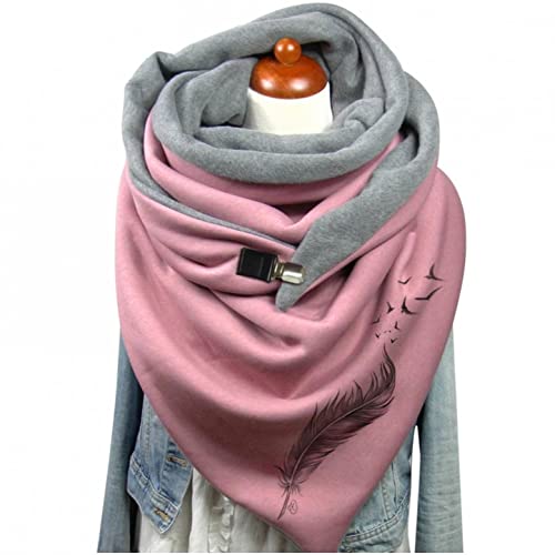 Schal-Damen-Winter-Lurcardo-Loop-Schal-Damen-Baumwoll-Elegant-Mond-Print-Dreieckstuch-Damen-Warme-Schals-Laetzchen-Plaid-Muster-Herbstschal-Winterschal-Halstuecher-Weich-Scarf-Oversized-Fransen-Poncho