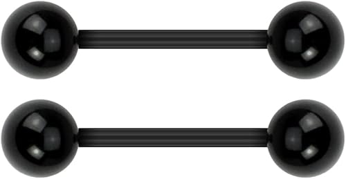 Forbidden Body Jewelry Anillos para Pezón, Anillos de Lengua, Joyería para Piercing de Pezón, Joyería de Pezón, Juego de Barras de Acrílico Flexible