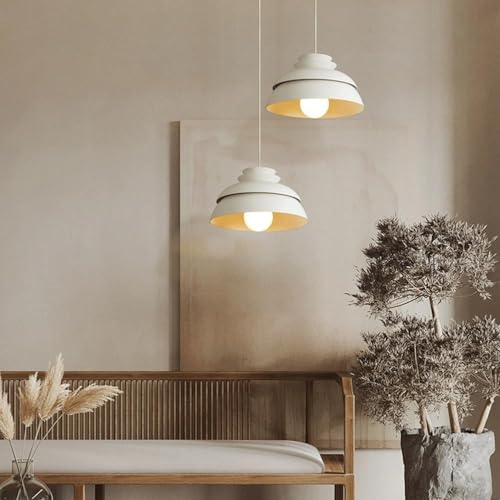 Lámpara colgante de techo en metal blanco con elegante acabado de 32cm 7