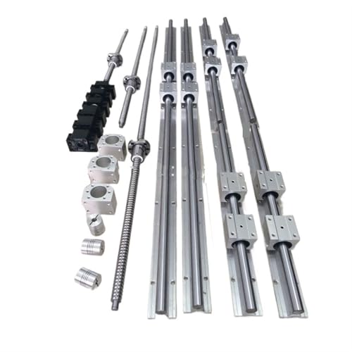 Metal Ball Screw nut end Processing SBR16 300/600/800mm Linear Guide Rail + Ball Screw SFU1204 350/650/850mm + BK/BF10 + Nut Housing + Coupler