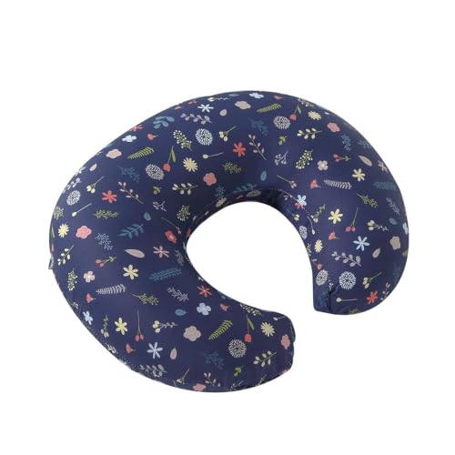 Image of ๐๐ข๐ฆ๐ ๐๐ฅ Nursing Pillow for Breastfeeding Newborn Baby | C-Shape Feeding Pillow with Removable Cotton Cover | Tummy Time, Propping & Sitting Support | Baby Feeding Pillow for Mother (BLUE-PLANT)