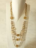Gesamtlänge ca. 41 cm Elegante Damen-Perlenhalskette 3-reihig creme