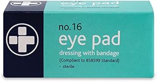 Reliance Medical | REL323 First Aid Eye Pad and Bandage, 16 No. - Thick, Comfortable, Sterile, Individually Boxed Eye Pad Dressing With A Stretch Bandage Attached For Wounds And Injuries- Pack of 10