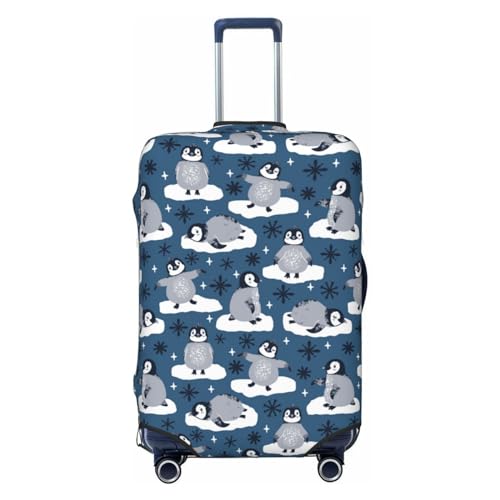 Travel Luggage Cover - Snow Penguin Washable Suitcase Covers Protector Fits 18-32 Inch Luggage