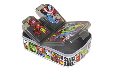Image of SKi Homeware Trio 3 Compartment Bento Lunch /Snack Box For Your Kids' School, Picnic, Sports | For Return Gifts Or Party Favours- Avengers