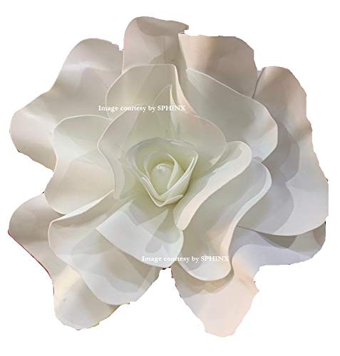 SPHINX Artificial Giant/Big Foam Rose for Wedding/Event/Celebration Wall Decorations/Backdrops arrangement (Diameter Approx.18 Inches/46 cms) - White 1 Piece