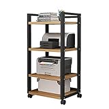 Media Rack 4-Tier Stand Removable Media Player Stand Stereo Rack Sound Tower With Height Adjustable Wooden Stand For Home Office Floor Standing Storage Rack Rack Record Player Stand