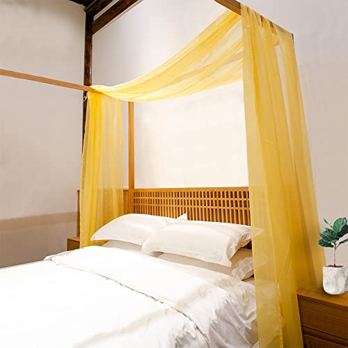 Linentalks Yellow Canopy Bed Drape 52x256