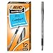 BIC GSFG11BK Round Stic Grip Xtra Comfort Ballpoint Pen, Black Ink, .8mm, Fine (Pack of 12)