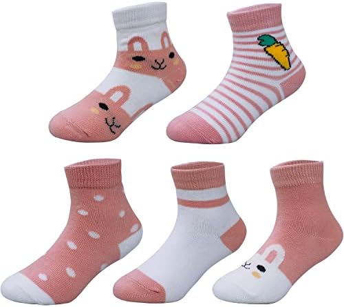 MSHEN 5 Pairs Little Big Girls Socks Cotton Soft Cute Kids Socks,GKS002-L