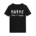 Produktbild Hevoiok T-Shirt Damen Sommer Bauchfrei Plants Are Friends Brief Drucken Tank Kurzarm Slim Crop Tops Oberteile Bluse (Schwarzer, S)