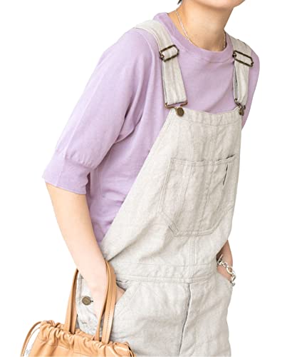 ［イエナ］コットン麻クルーネックプルオーバー フリー パープル B