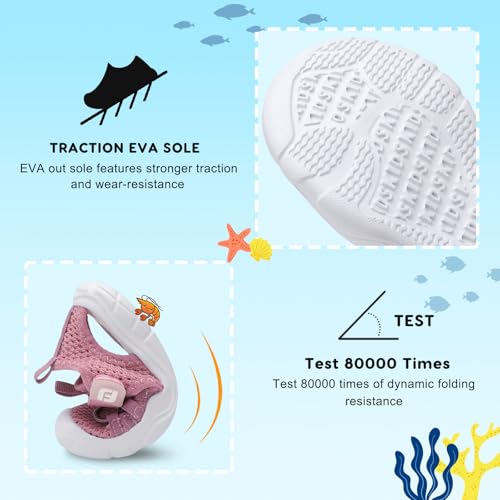 Image of JOINFREE Toddler Boys Girls Water Shoes Breathable Qucik Dry Sport Beach Sandals Lightweight Barefoot Flexible
