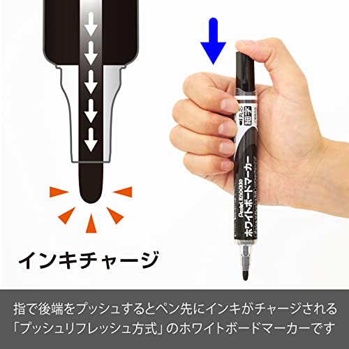 ぺんてる ホワイトボードマーカー ノックル EMWLS-A