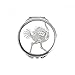 Bird Paint Running Long Hand Compact Mirror Round Portable Pocket Glass
