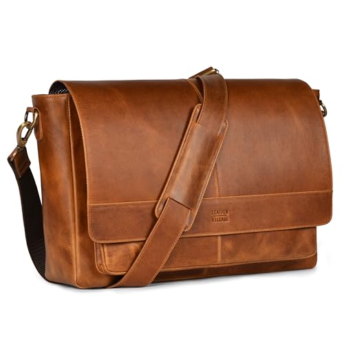 LEATHER VILLAGE 15.5 Inch Full Grain Bag