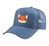 Disney Zootopia Nick Wilde Cute Kawaii Big Face Costume Trucker Hat with Adjustable Mesh Back, Light Blue