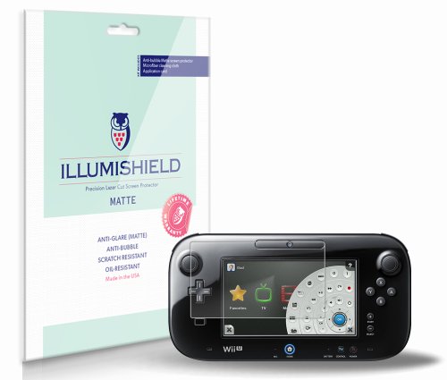 iLLumiShield Matte Screen Protector Compatible with Nintendo Wii U Gamepad (3-Pack) Anti-Glare Shield Anti-Bubble and Anti-Fingerprint PET Film