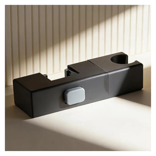 Support pour douchette à main universel noir réglable pour barre de douche de remplacement - 4