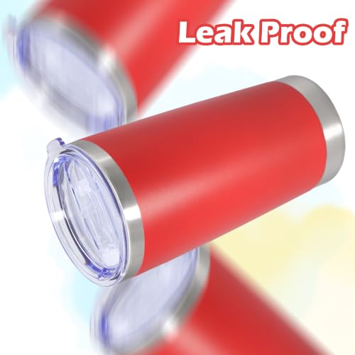Image of 20oz Tumbler Insulated Tumblers Vacuum Coffee Mug with Lid Red 12Pack