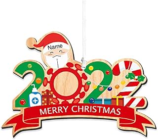 howson london Personalised Survived Family Decoration 2022 Family Christmas Ornament Quarantined at Home Lockdown Year Gift UV Printed Christmas Bauble Holiday Xmas Tree Bauble (Family of 1)