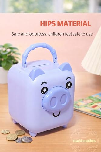 Image of Piggy Bank for Kids | Unbreakable Plastic Money Saving Box for Boys & Girls | Durable Coin & Cash Bank | Educational Saving Toy & Return Gift for Children with Lock and Keys (Sky)
