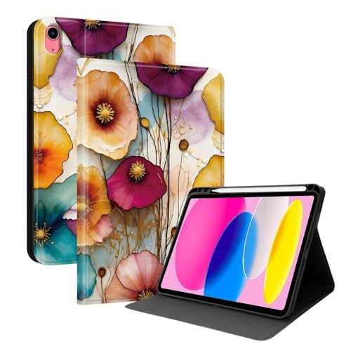 Coque premium iPad Air 13 M2 2024 étui cuir luxueux Colorful Florals
