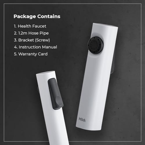 Image of Mila Health Faucet Jetspee | ABS White Handheld Bidet Spray| with 1.2m SS304 Hose Pipe | Modern Jet Spray for Toilet Hygiene | Anti-Slip Grip, Leak-Free, Easy Install | Bathroom Fitting