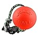 Jolly Pets Romp-n-Roll Rope and Ball Dog Toy, 8 Inches/Large, Orange