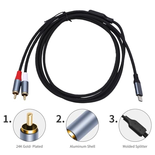 LICAEVEY USB C a 2 Jack con DAC, 2m miniatura 6